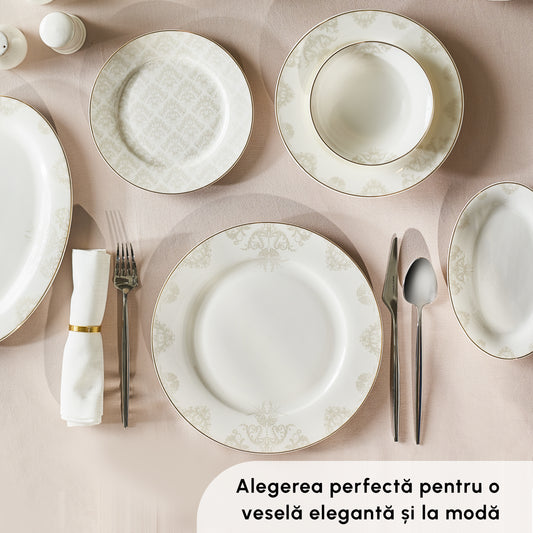 Set Veselă Karaca Fine Pearl Helen, 62 De Piese, Pentru 12 Persoane