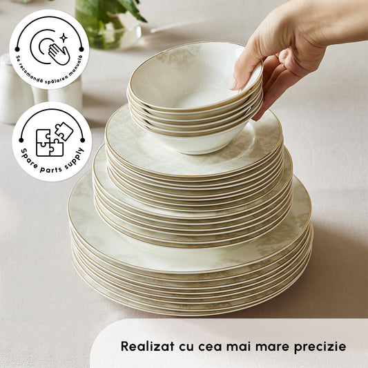 Set Veselă Karaca Fine Pearl Helen, 62 De Piese, Pentru 12 Persoane