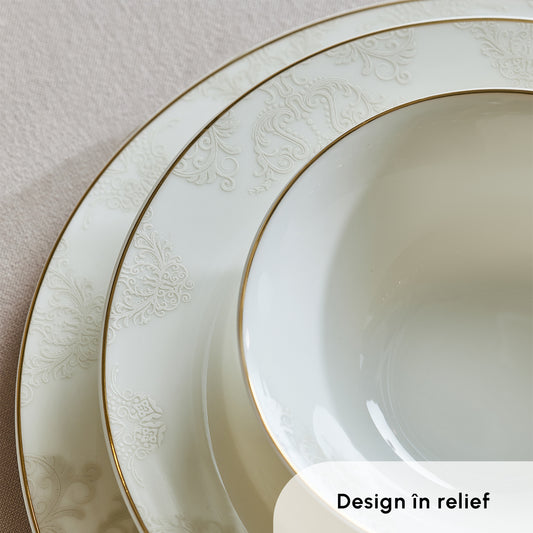 Karaca Siena 56 Piece Gold Porcelain Dinnerware Set For 12 Person