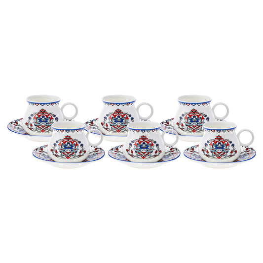 Karaca Hattat Set de cești de cafea pentru 6 persoane 90 ml