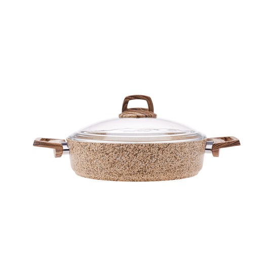 Karaca Wood Silver Bio Granite Saucepan for Aubergine Dishes 26 cm