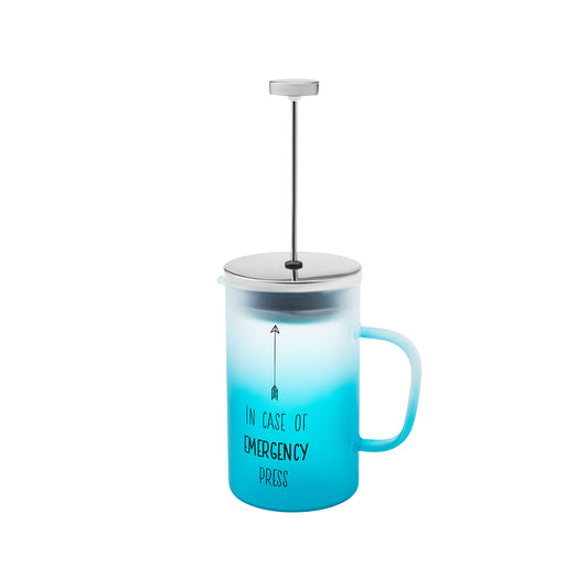 Cafetieră French Press Karaca Emergency 600 ml albastră