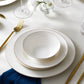 Finley, 24 Piece New Generation Bone Dinner Set for 6 People, White Gold