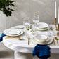 Finley, 24 Piece New Generation Bone Dinner Set for 6 People, White Gold