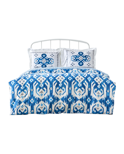 Neos, 100% Turkish Cotton Duvet Cover Set, Double, Blue