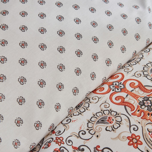 Aprika, 100% Turkish Cotton Duvet Cover Set, Double, Tile