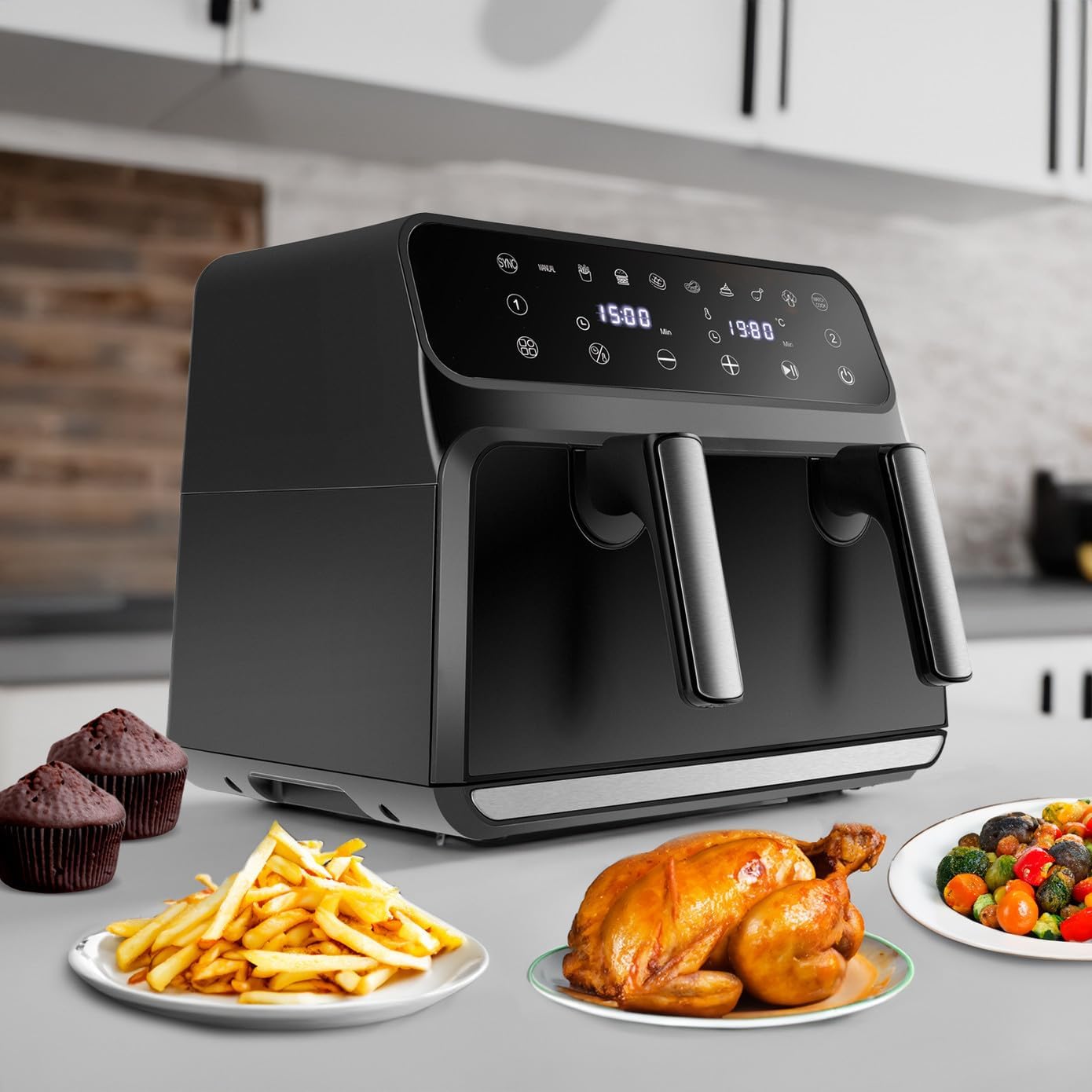 Multifry XXXL, Airfryer with One Chamber, Partition and Glass Window, 9 LT