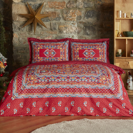 Karaca Home Mihver Pano 100% Turkish Cotton Duvet Cover Set, Double, Multi
