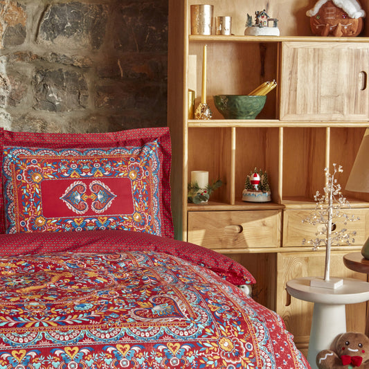 Karaca Home Mihver Pano 100% Turkish Cotton Duvet Cover Set, Double, Multi