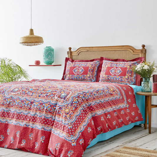 Karaca Home Mihver Pano 100% Turkish Cotton Duvet Cover Set, Double, Multi