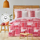 Karaca Home Pietra Set Dublu Complet Rosu, 100% Bumbac