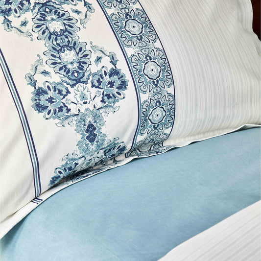 Vivane, 100% Turkish Cotton Duvet Cover Set, Double, Blue