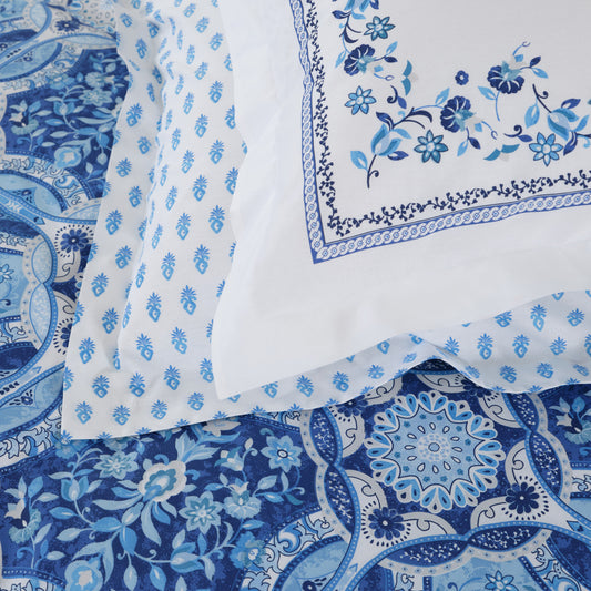 Idella, 100% Turkish Cotton Duvet Cover Set, Double, Blue