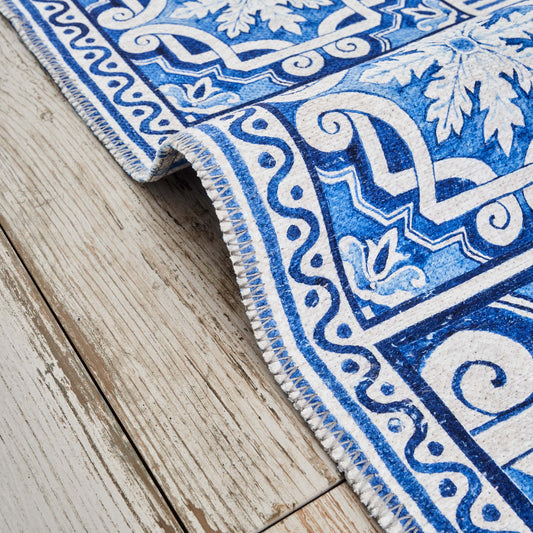 Kasmir Rugs Decorative Art Trend Simi Double Face Rug, 120cmx180cm, Blue White