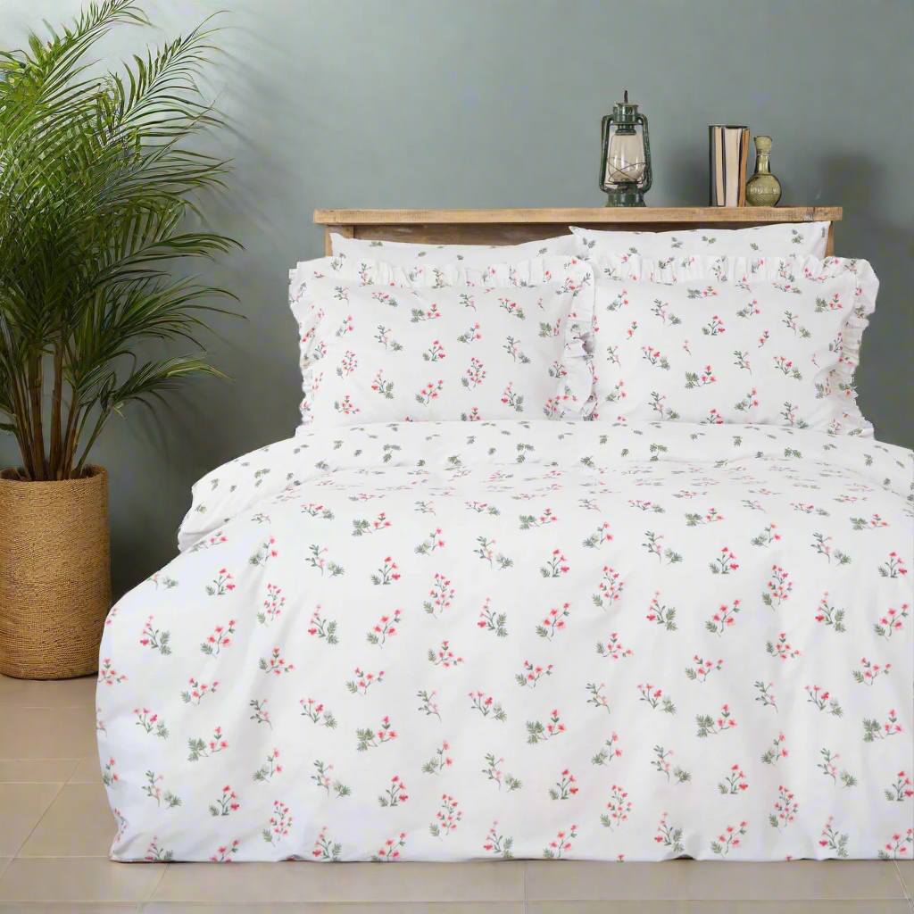 Silvie, 100% Bumbac Set Lenjerie de pat, Dubla, Multi