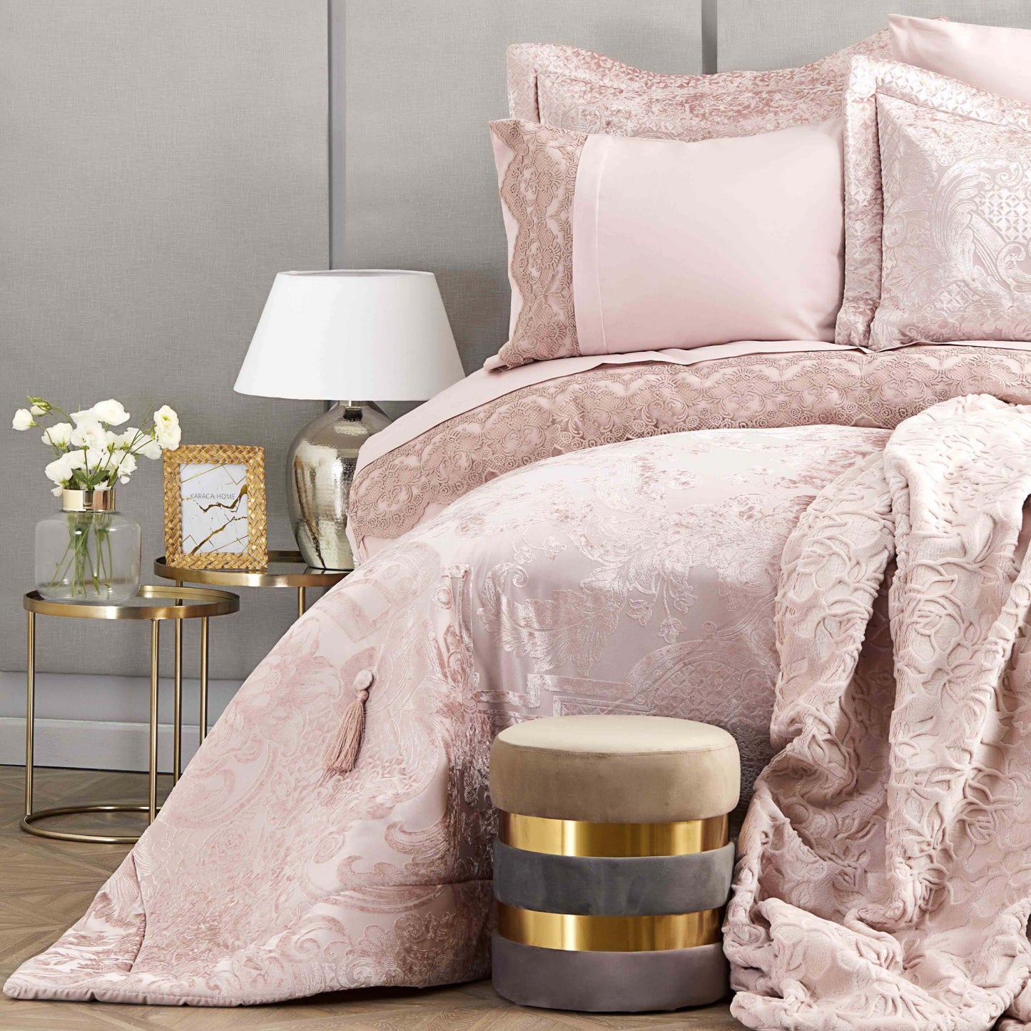 Set de zestre Karaca Home Valeria Best roz auriu, 8 piese