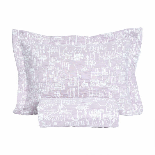 City, Bedspread Set, Single, Lilac