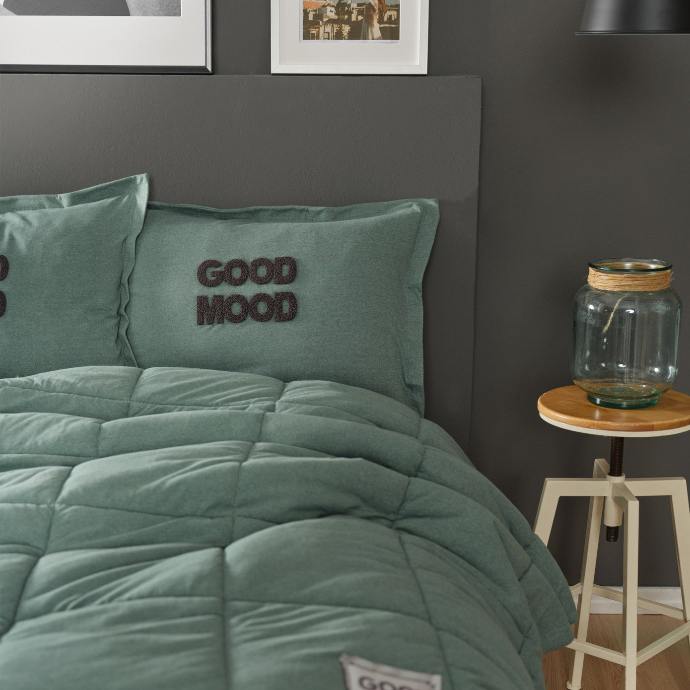 Motto Cotton Comfort, Set de Plapuma, Singura, Petrol