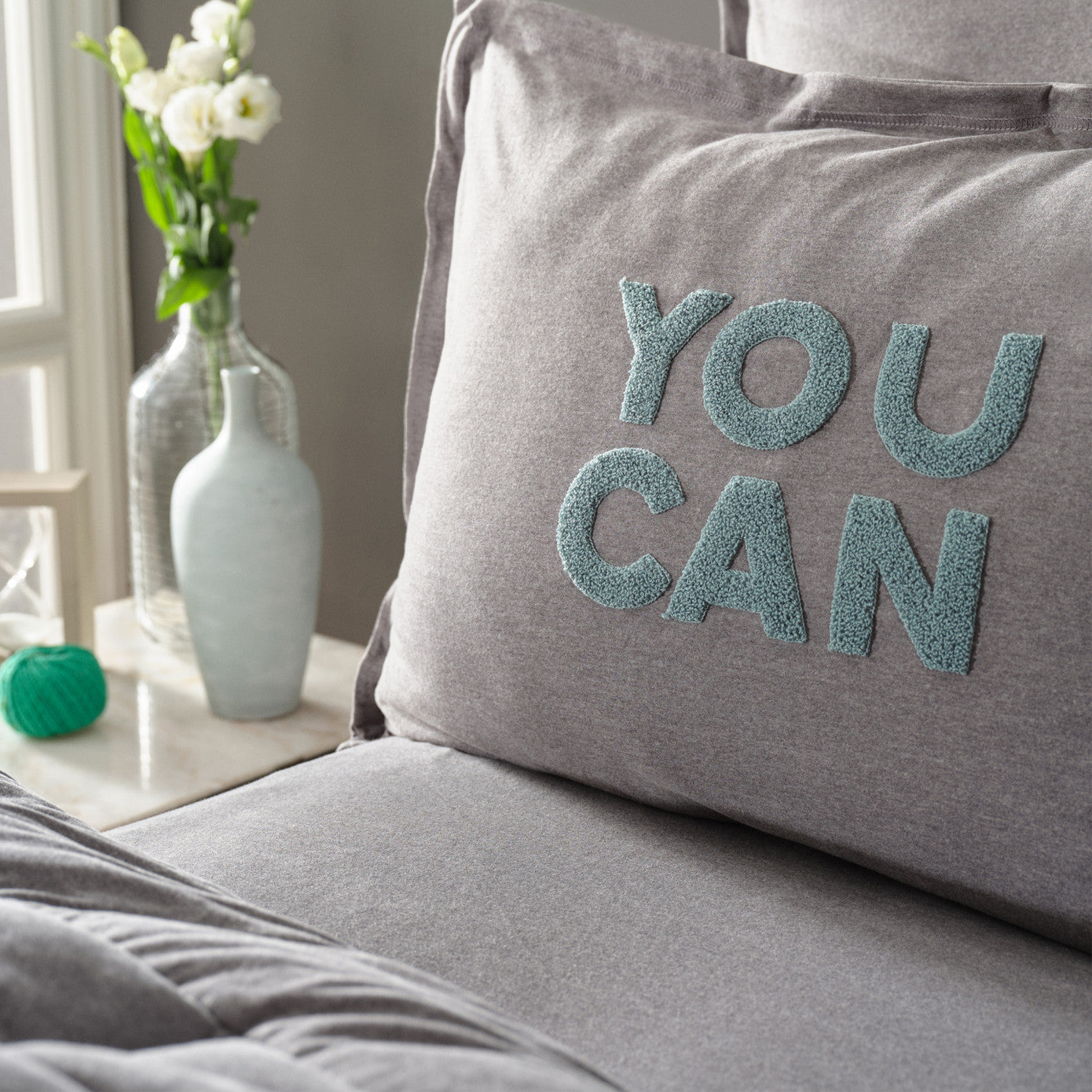 Motto Cotton Comfort, Set de Plapuma, Singura, Gri