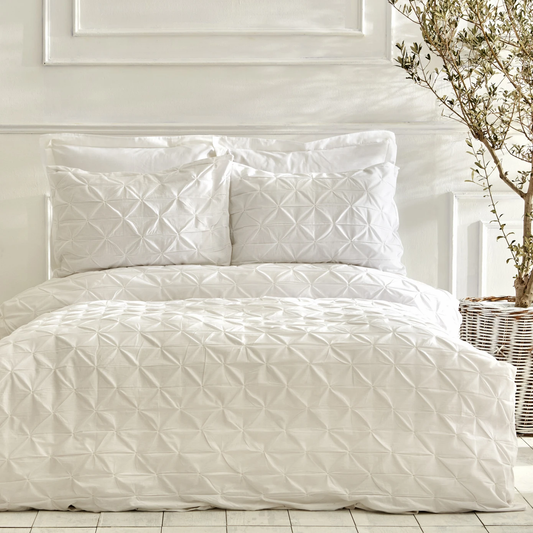 White Collection Castello, 100% Turkish Cotton Duvet Cover Set, Double, White