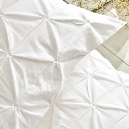 White Collection Castello, 100% Turkish Cotton Duvet Cover Set, Double, White