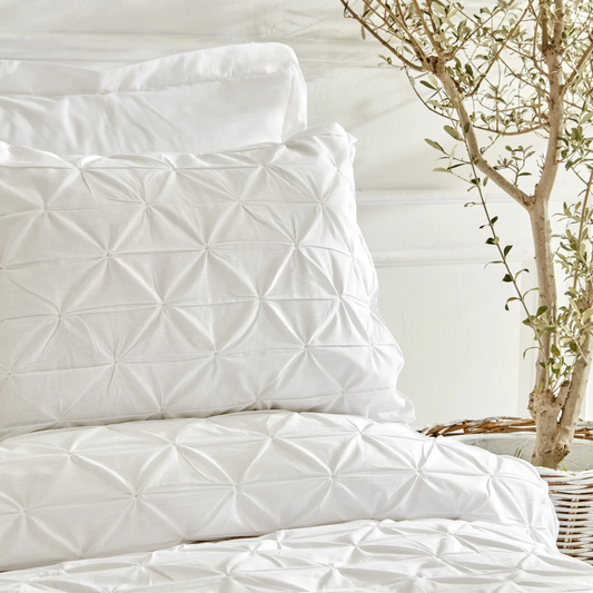White Collection Castello, 100% Turkish Cotton Duvet Cover Set, Double, White