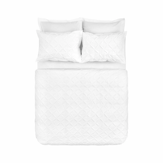 White Collection Castello, 100% Turkish Cotton Duvet Cover Set, Double, White