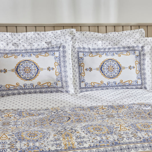 Aprika, 100% Turkish Cotton Duvet Cover Set, Double, Blue