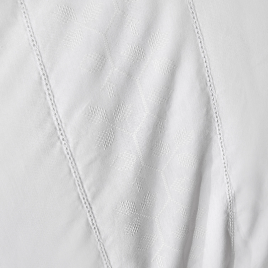 White Collection Puff, 100% Turkish Cotton Duvet Cover Set, Double, White