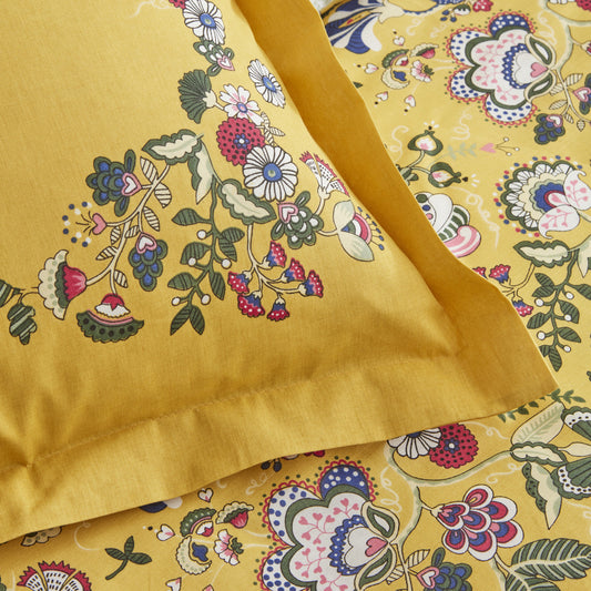Lansy, 100% Turkish Cotton Duvet Cover Set, Double, Yellow