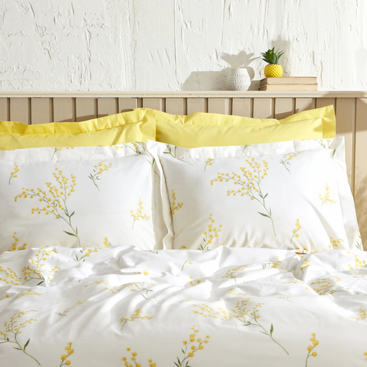 Loretta, 100% Turkish Cotton Duvet Cover Set, Double, Yellow