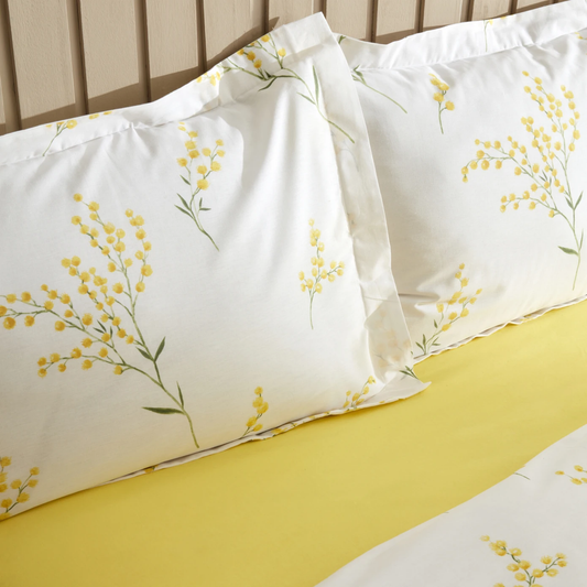 Loretta, 100% Turkish Cotton Duvet Cover Set, Double, Yellow