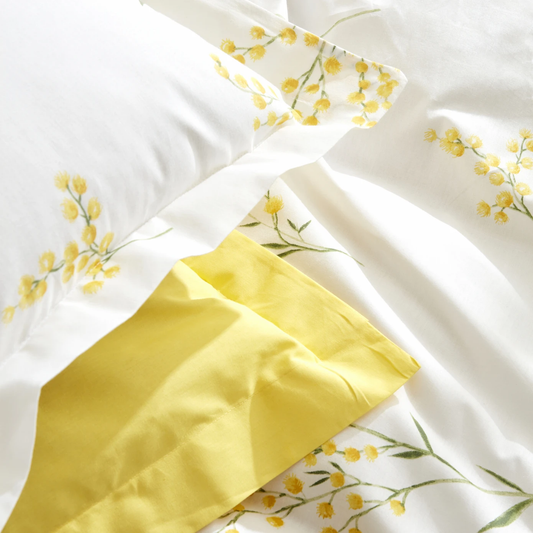 Loretta, 100% Turkish Cotton Duvet Cover Set, Double, Yellow