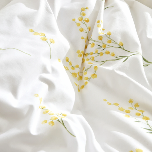 Loretta, 100% Turkish Cotton Duvet Cover Set, Double, Yellow