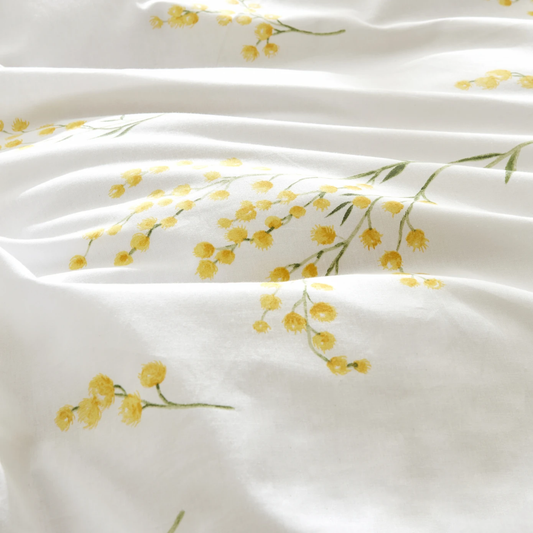 Loretta, 100% Turkish Cotton Duvet Cover Set, Double, Yellow