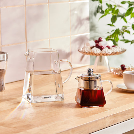 Giza Borosilicate, Set de Ceainic din Sticlă, Inducție, Transparent
