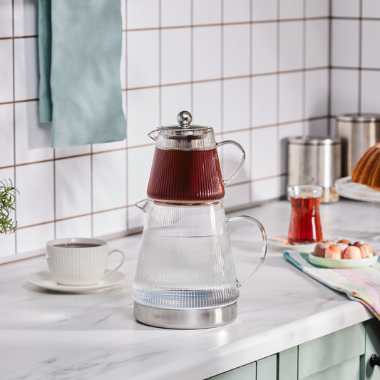 Keops Borosilicate, Glass Teapot Set, Induction, Transparent