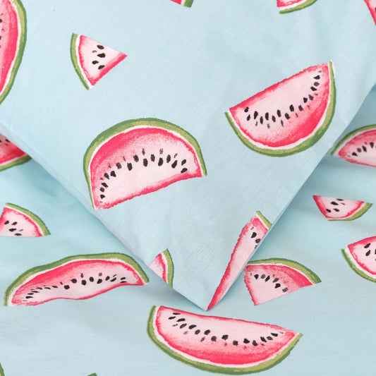 Sarah Anderson Watermelon, 100% Bumbac Set Lenjerie de pat, Dubla, Multi