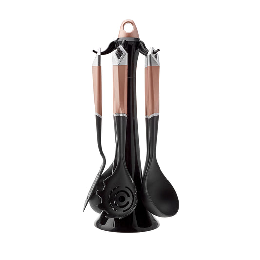 Karaca Hardy Rosegold 6 Piece Serving Set with Stand