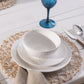 Ripple, 24 Piece Porcelain Dinner Set for 6 People, White