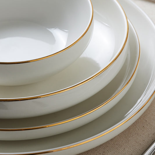 Streamline Saturn, 19 Piese, Set de Vesela Pentru 4 persoane, Aur Alb