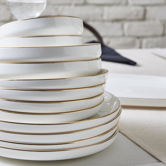 Streamline Saturn, 19 Piese, Set de Vesela Pentru 4 persoane, Aur Alb