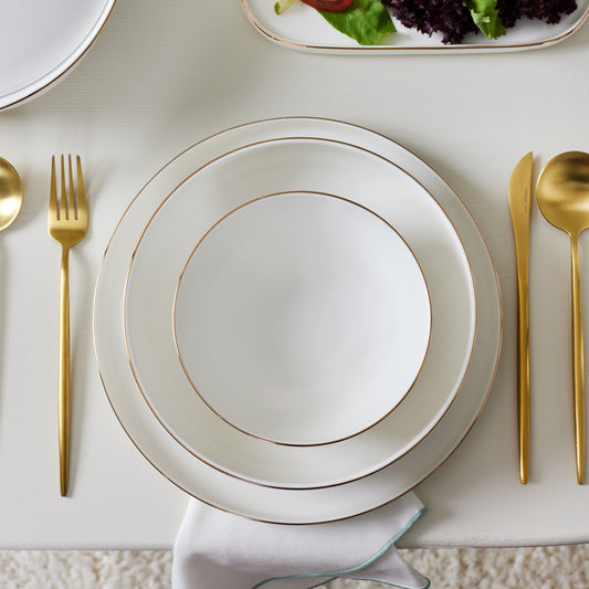 Streamline Favaro Gold, 60 Piece New Generation Bone Dinner Set for 12 People