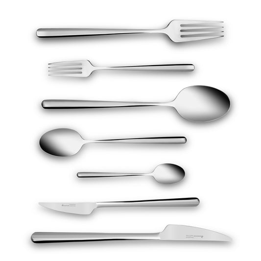 Boreas, 84 Piece Stainless Steel Cutlery Set for 12 People, Silver