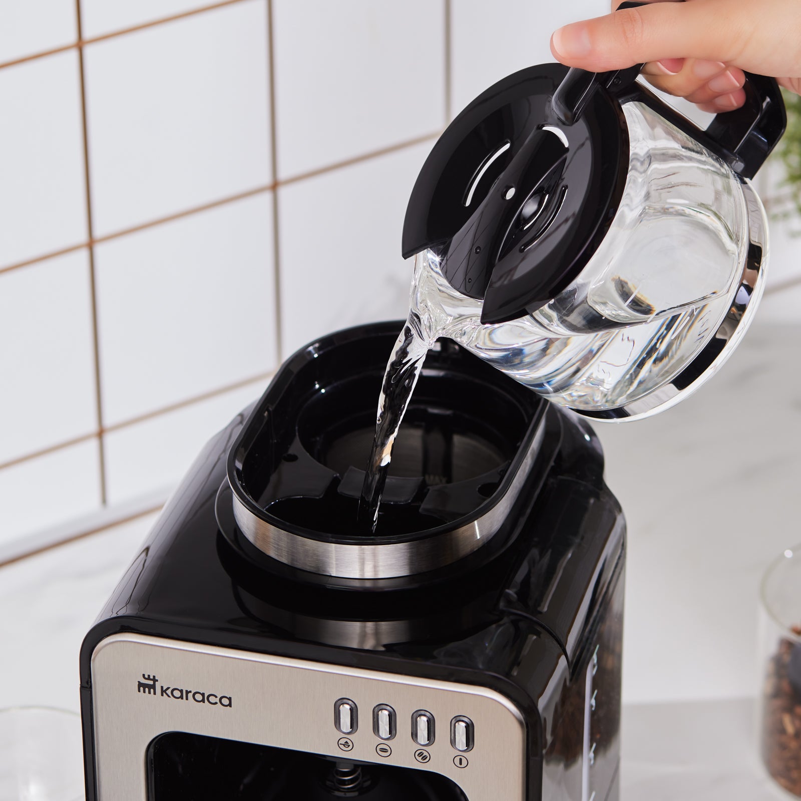 Grindmaestro, Aparat de Cafea cu Filtru, Inox