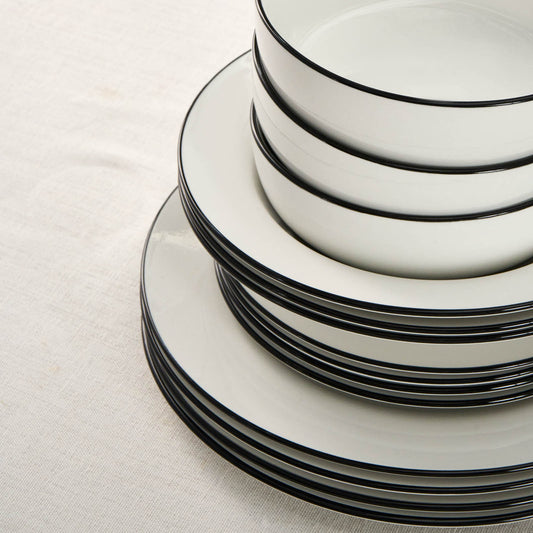 Emma, 30 Piece Porcelain Dinner Set for 6 People, White