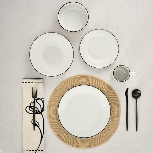 Emma, 30 Piece Porcelain Dinner Set for 6 People, White