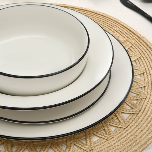 Emma, 30 Piece Porcelain Dinner Set for 6 People, White