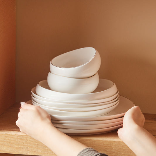 Stream Bone China Hole Gold, 24 Piese, Set de Veselă Pentru 6 persoane, Multi