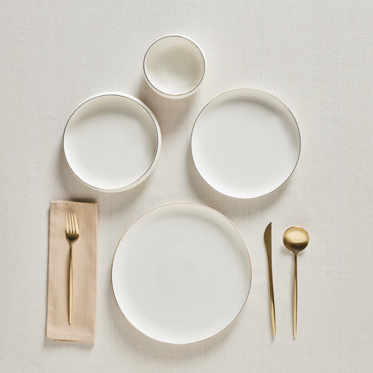 Stream Bone China Hole Gold, 24 Piese, Set de Veselă Pentru 6 persoane, Multi